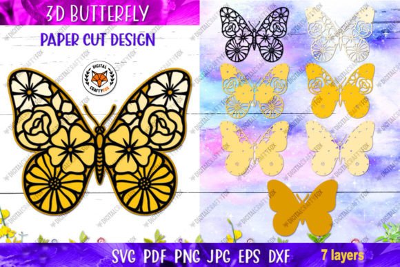 3D Butterfly SVG & Paper Cut Designs for Creative Projects