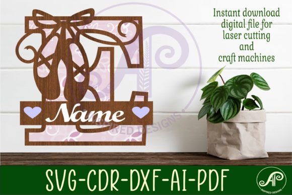 Ballet Shoe Capital Monogram Letter E