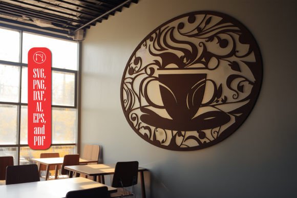 Coffee Shop Laser Cut Decor SVG: Elevate Your Cafe Ambiance
