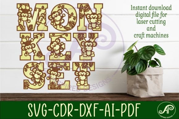 Cute Monkey Alphabet Letters for Creative Projects