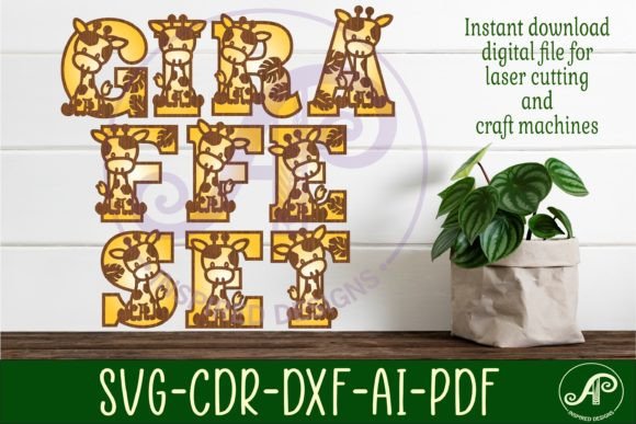 Giraffe Name Letters Alphabet Set X 45