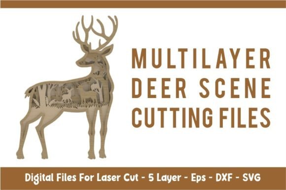 Layered Deer Scene Laser Cut: A Stunning Craft Project