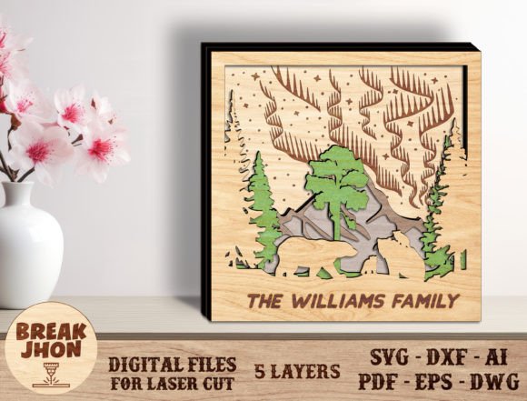 Layered Family Bear Cut File -Break Jhon: A Stunning 3D Project