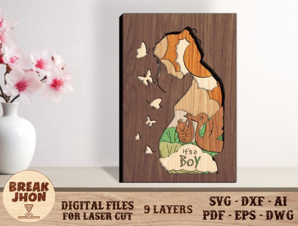 Layered Mother Day Cut File - Break Jhon: A Stunning 3D Design Asset