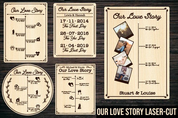 Personalised Our Love Story Laser Cut Font