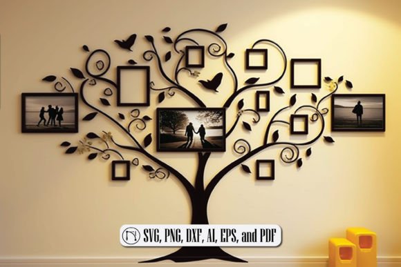 Tree Photo Frame Wall Decor SVG