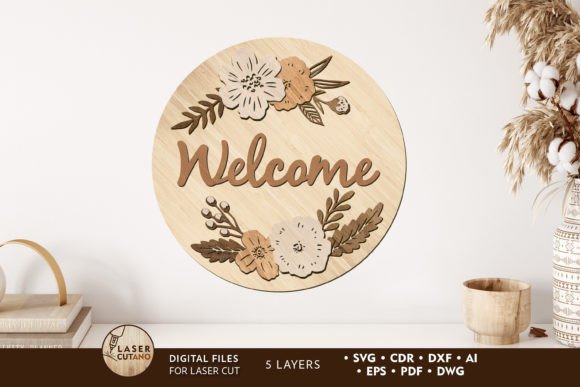 Welcome Decorative Wall Panel, Cut File